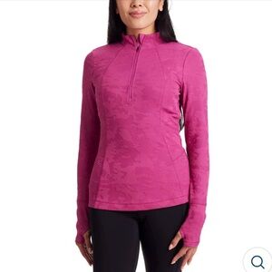 Spyder quarter zip sporty jacket Womens XXL layering jacquard fuchsia cold hands